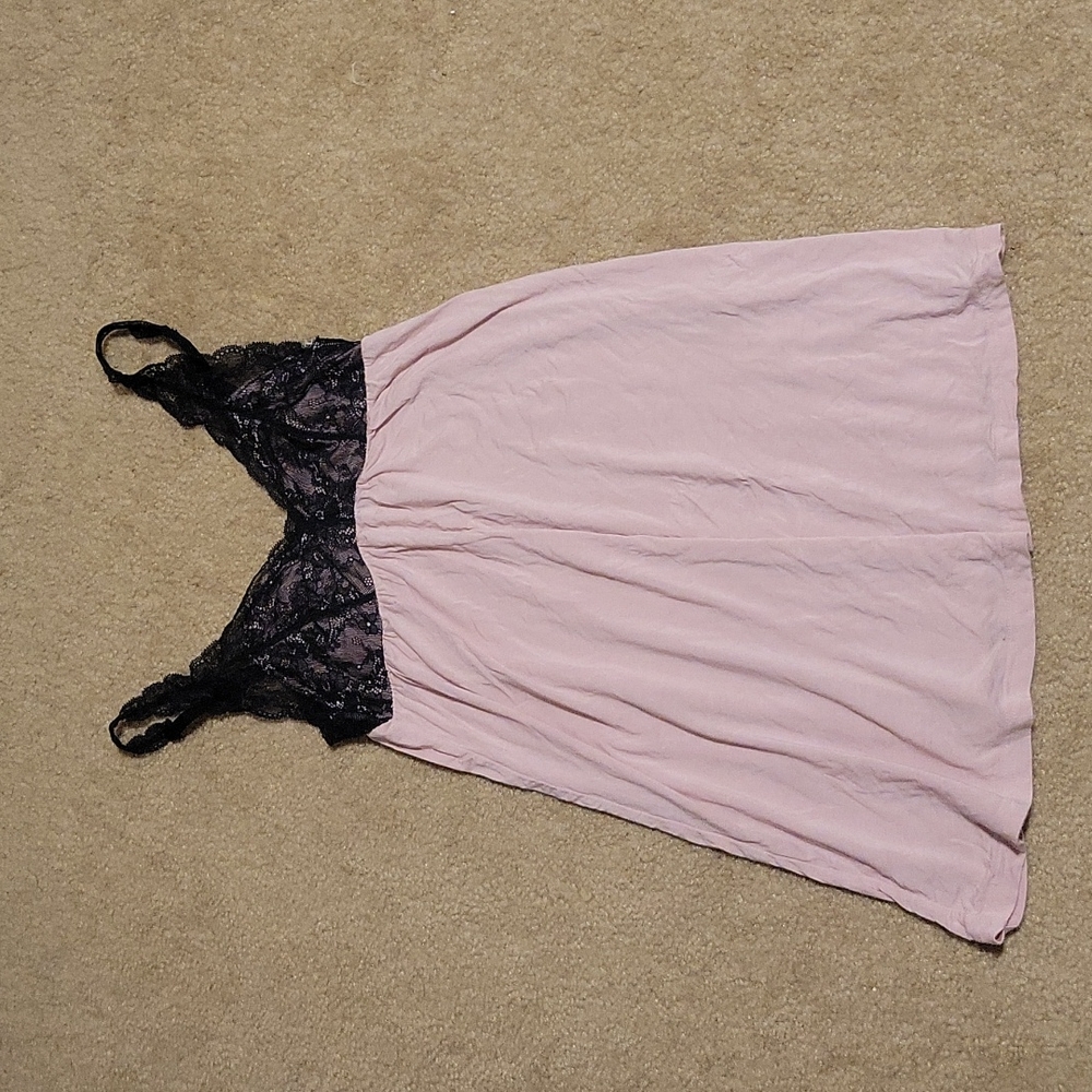Black lace and blush teddy